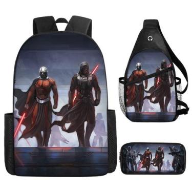 Imagem de Conjunto de mochilas escolares Darths Vaders, 3 unidades para estudant