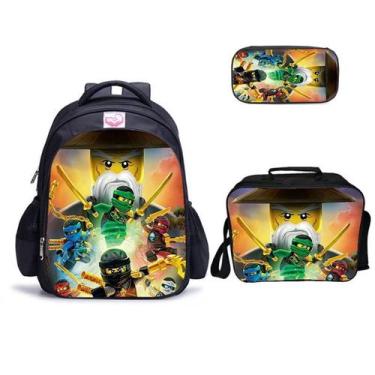 Imagem de Conjunto de mochilas escolares Ninjas de 3 peças para estudantes - Yiw