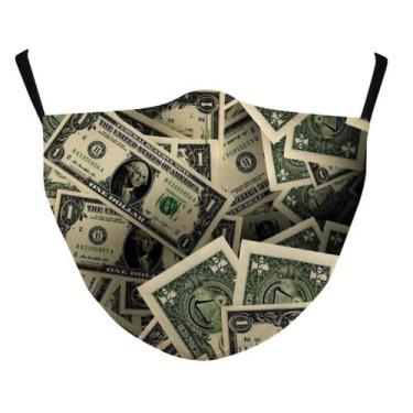 Imagem de Máscara facial de algodão lavável reutilizável Dollar Print 3D - yiwei
