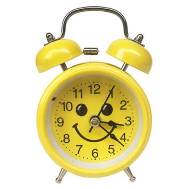 Imagem de Despertador Yellow Smile Twin Bell Non Tick Analog - yiweisai