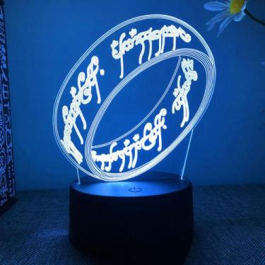 Imagem de Lâmpada de ilusão LED 3D Night Light O Senhor dos Anéis Anime - yiweis