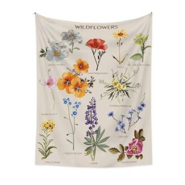 Imagem de Tapeçaria, planta, flor, parede, microtecido, 150x130cm, decoração de 