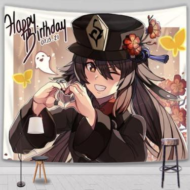 Imagem de Tapeçaria Genshins Impacts Hutao Anime Mangá 150x100cm - Yiweisai