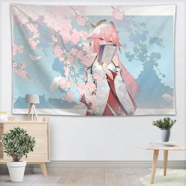 Imagem de Tapeçaria para pendurar na parede Deco Genshins Impacts Yaes Mikos Ani