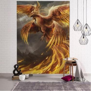 Imagem de Decoração de tapeçaria para pendurar na parede Phoenix Anime 200x150cm