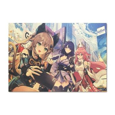 Imagem de Pôster Genshins Impacts Anime Art 51,5x36cm Papel 40g - yiweisai