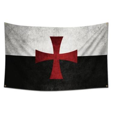Imagem de Tapeçaria: Cavaleiros Templários, Cruz, Cruzadas, Bandeira 90x150cm - 