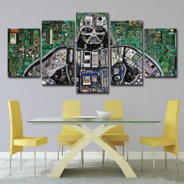 Imagem de Pôsteres de pintura de parede em tela Darks Vaders Anime 5 painéis - y