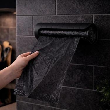 Imagem de Dispenser preto de sacolinhas para cozinha e despensa - RELET