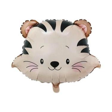 Imagem de Balões De Cabeça De Animais Da Selva: Macaco, Leão, Tigre, Zebra, Gira