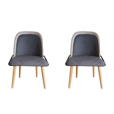 Imagem de Kit 2 Cadeiras Vianney Sala Mesa de Jantar Moderna Base Ferro Tecido B