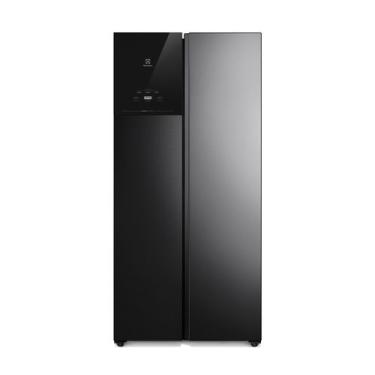 Imagem de Geladeira Electrolux Frost Free Inverter 440L AutoSense Bivolt Side by Side Black Inox Look (ES40B)