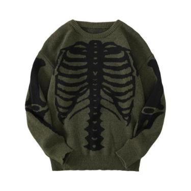 Imagem de Suéter Masculino De Tricô Com Gola Redonda E Padrão Jacquard Para Outo