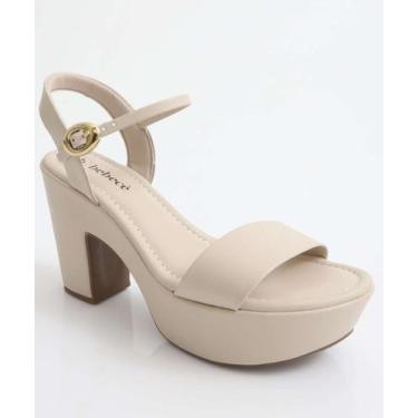 Imagem de Sandália Feminina Meia Pata Bebecê Bege-11070, Bege, 38