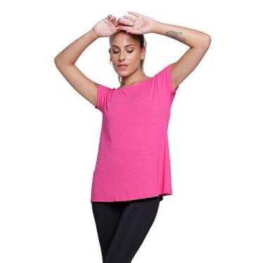 Imagem de Blusa Fitness Mullet Feminina Tela Vazada Treino - Vekyo, Pink, P, Fem