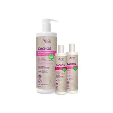 Imagem de Kit Shampoo E Condicionador 300ml E Ativador 1l Cachos Apse