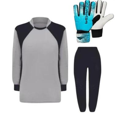 Imagem de Kit de Goleiro Camisa + Calça Acolchoada + Luva ADULTO - TRB E Penalty