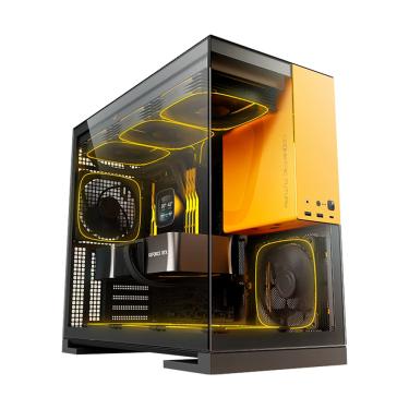 Imagem de Gabinete Gamer Geometric Future Model 5 Com 5 Fans ARGB Preto e Amarelo
