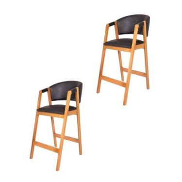 Imagem de Kit 2 Banquetas material sintético Restaurante Bares Cozinha Hibisco P