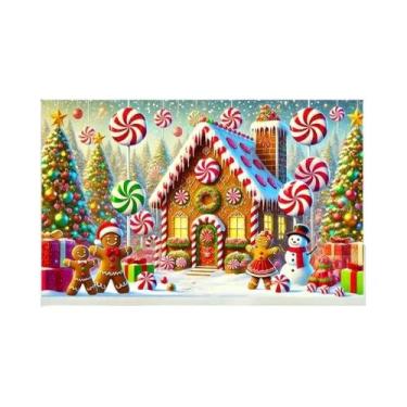 Imagem de Fundo Fotográfico De Decoração Para Festas De Natal Com Casa De Gengib