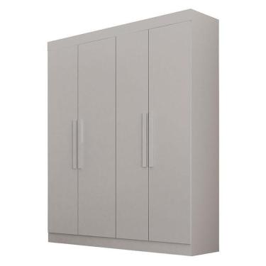 Imagem de Guarda Roupa Solteiro Canadá 4 Portas 2 Gavetas MDF Branco Leifer Móveis