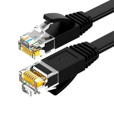 Imagem de Cabo de Rede de Alta Velocidade Ugreen Flat Cat6 1000 Mb/s UTP Macho Rj45 0,5 Metro Preto