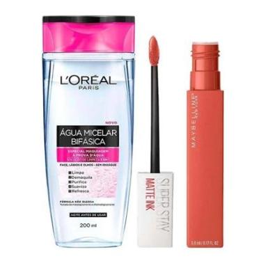 Imagem de L'Oréal Paris + Maybelline Kit - Água Micelar Bifásica + Batom Líquido Longa Duração Amazonia Kit-Feminino