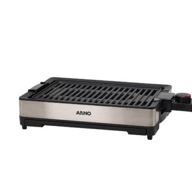 Imagem de Churrasqueira Elétrica Arno Mais Sabor Pouca Fumaça Inox e Preta GPRA,