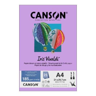Imagem de Papel Canson A4 Iris Vivaldi 185g 25Fls - Escolha a Cor, Lilás