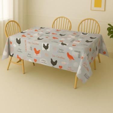 Imagem de Toalha De Mesa Duplaface Cocorico Rolo 1,40x30m Vinil Pvc - Plast.co