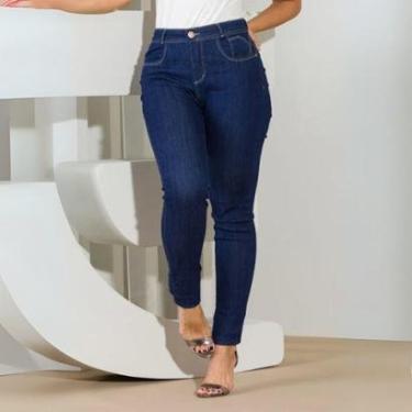 Imagem de Calça Feminina Jeans Cigarrete Reta Modeladora Cintura Alta Empina Bumbum-Feminino