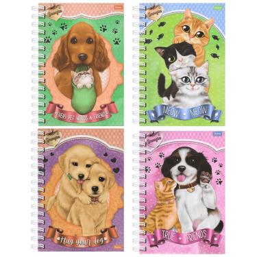 Imagem de Caderno Espiral Capa Dura 1 Matéria Foroni Smoogies com 96 Folhas Pautadas Formato 200X275MM para Uso Escolar Branco