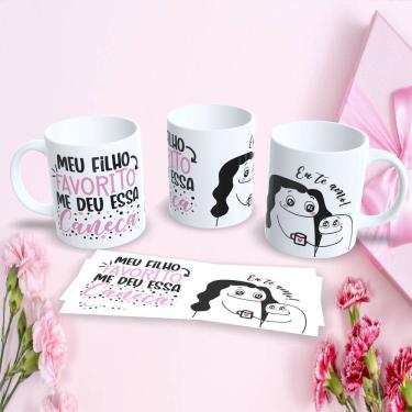 Imagem de Caneca Dia das Mães Flork 325ML Estampa 17 Presente Criativo em Porcelana Alta Resistência Branco Outras Marcas