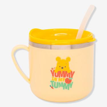 Imagem de Caneca Infantil Caneca Flip Infantil Ursinho Pooh - Disney com Capacidade 250ML e Alça Ergonômica Amarelo Pooh