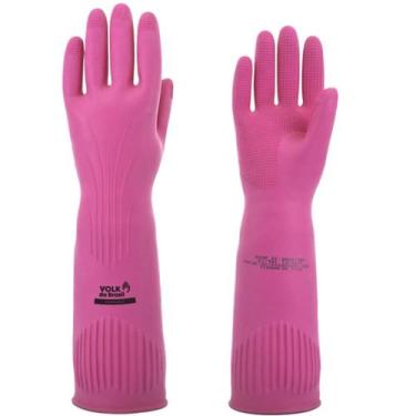 Imagem de Luva de Látex longa Ranhurada Rosa - Volk - CA 36368 - Volk do Brasil,