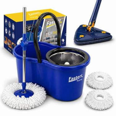 Imagem de Kit de Limpeza Completo Balde Mop e Rodo Mop Triangular - FASTERR