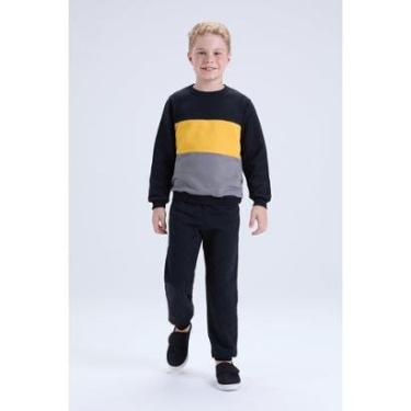 Imagem de Conjunto Infantil de Inverno Masculino Moletom Tricolor-Masculino