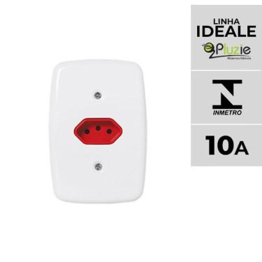 Imagem de Interruptor e Tomada Pluzie Linha Ideale 10A 20A 4x2 com Certificação INMETRO Vermelho OEM