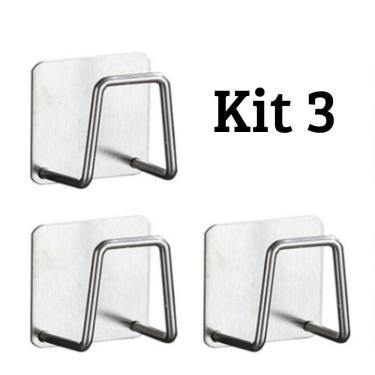 Imagem de Suporte para Esponja de Pia Kit 5 Unidades Organizador em Aço Inox 304 Adesivo para Coz...