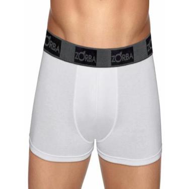 Imagem de Cueca Boxer Zorba 0717 Masculina Cotton T. P/GG, M, 001, Branco