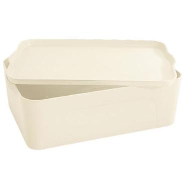 Imagem de Caixa Organizadora Grande Baixa 13L Off White Unidade - Giotto