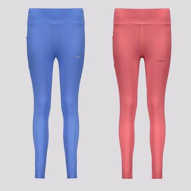 Imagem de Kit 2 Calças Legging Rainha com Bolso Feminina Azul e Rosa-Feminino