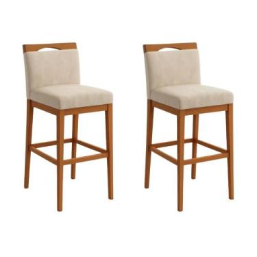 Imagem de Kit 2 Banquetas Alta Cozinha Gourmet Estofada Suede - Isa Estofados, S