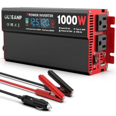Imagem de Inversor de Potência OLTEANP 1000W - 12V DC para 110V/120V AC com Disp