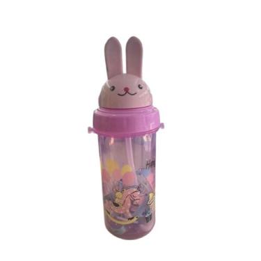 Imagem de Garrafa Infantil Coelhinho Diversas Cores - 420ml - InterPonte, Rosa