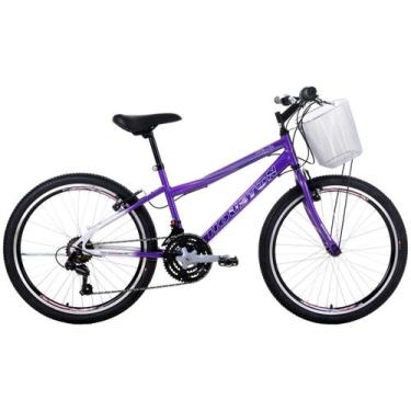 Imagem de Bicicleta Windy 21v Aro 24 com Cesta Juvenil Menina - Houston, 24", Ro