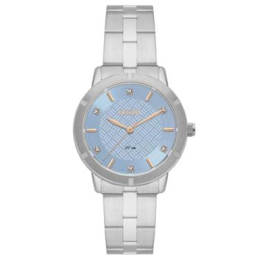 Imagem de Relogio orient feminino azul aço prata fbss0142 a1sx cor:prata, PRATA