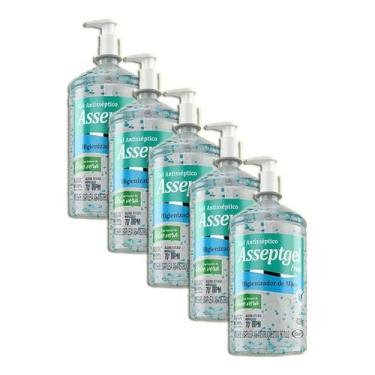 Imagem de Álcool Em Gel Antisséptico 420gr Asseptgel Fresh Blue Kit 5, ÁlcoolEmG