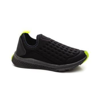 Imagem de Tenis Meia Batatinha Masc Preto/Verde , Preto, 34