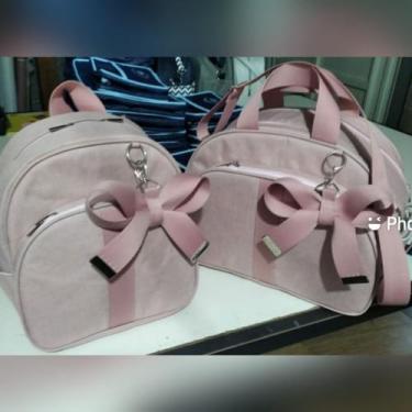 Imagem de Kits De Bolsa Personalizado No Linho Na Cor Rosa - Turminha Kids